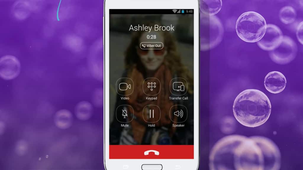 A mobile phone on a video call with a contact named Ashley Brook